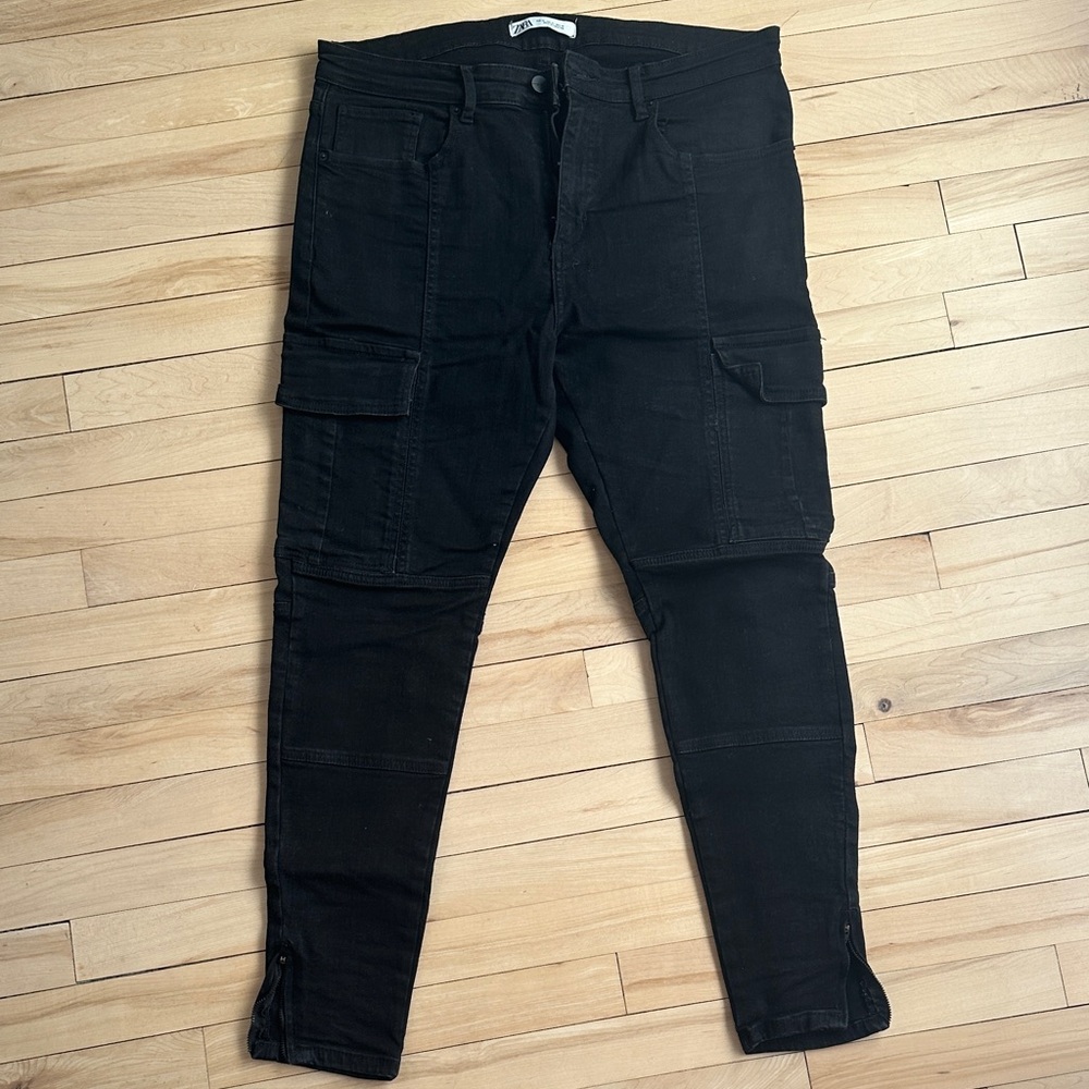 Zara| Men's Black Cargo Pants